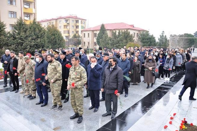 Goranboyda Xocalı soyqırımı ilə bağlı anım tədbiri keçirildi - FOTOLAR